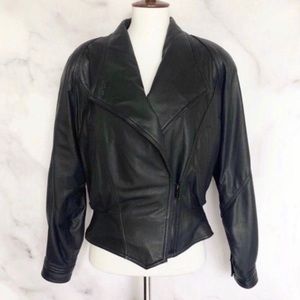 Wilsons Thinsulate Cropped Black Leather Jacket
